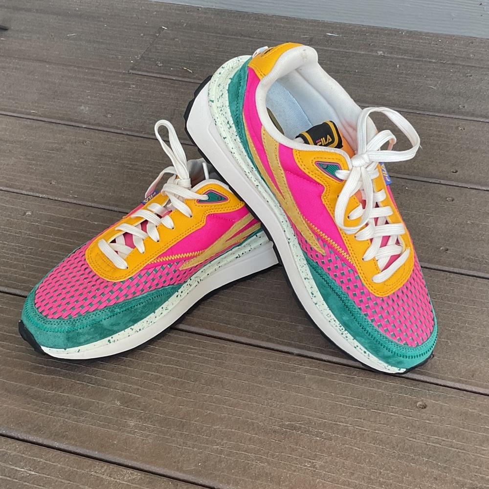 Fila Pink and Orange Athletic Shoes